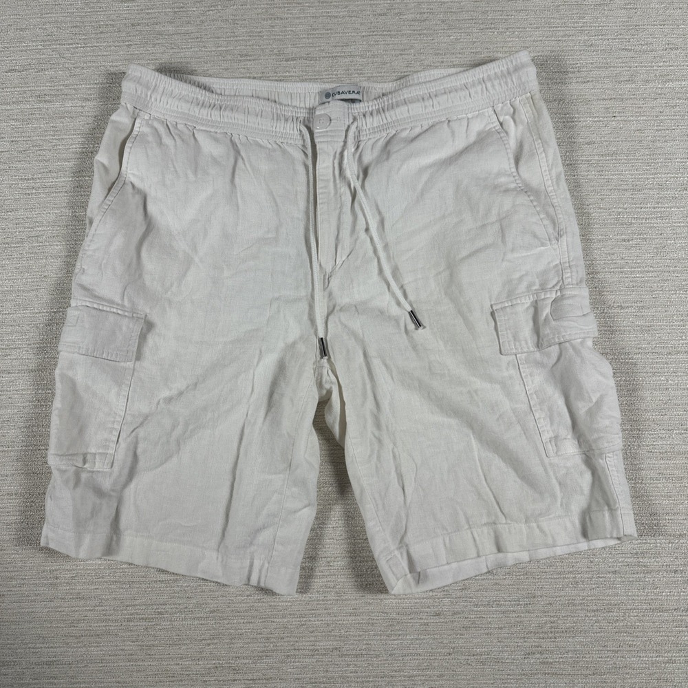 Cubavera Coastal Grandpa Resort Linen Blend Cargo Shorts Beach Men's Size Large